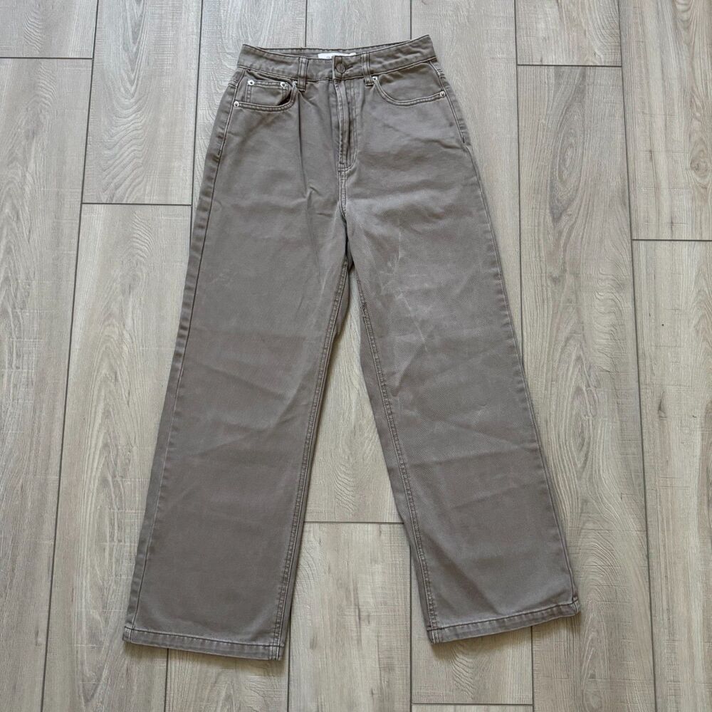 Glassons Jeans Women's sz 8 Brown High‎ Rise Wide Leg Denim Style 17505/JD41279